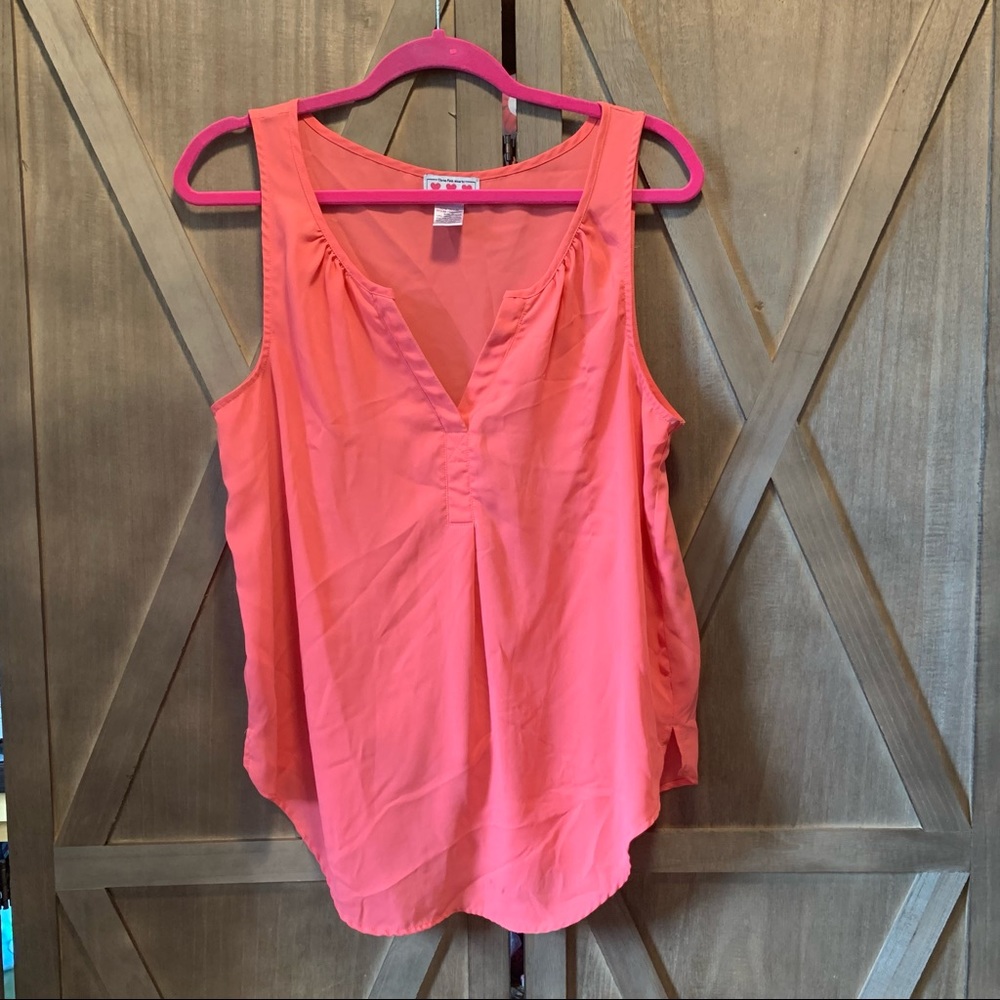 Coral sleeveless blouse - tank top - work career - size XL